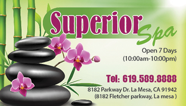 Spa BC019 Massage Loyalty Business Card Front